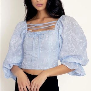 Unicorn Broderie Peasant Top LIMITED